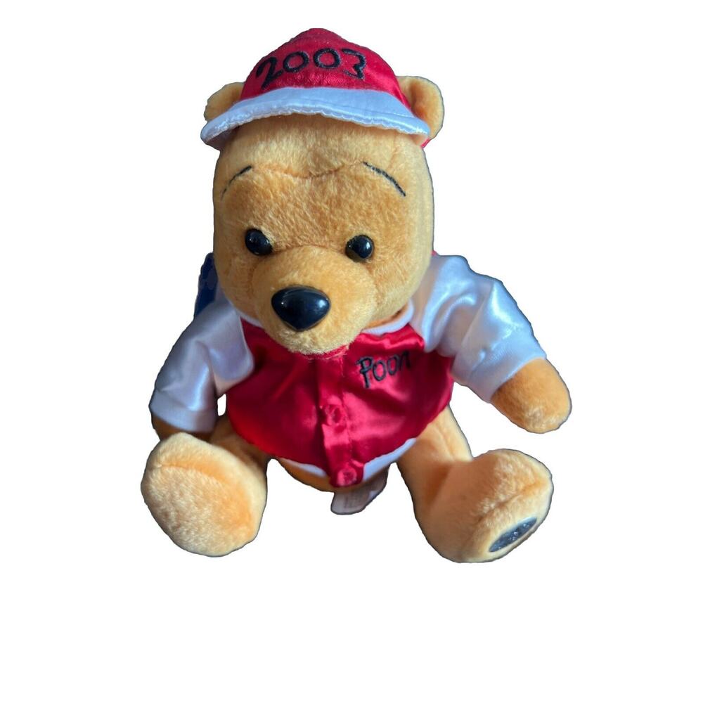 Winnie the Pooh Walt Disney World Plush 2003 6" Baseball Hat Red Jacket Vintage